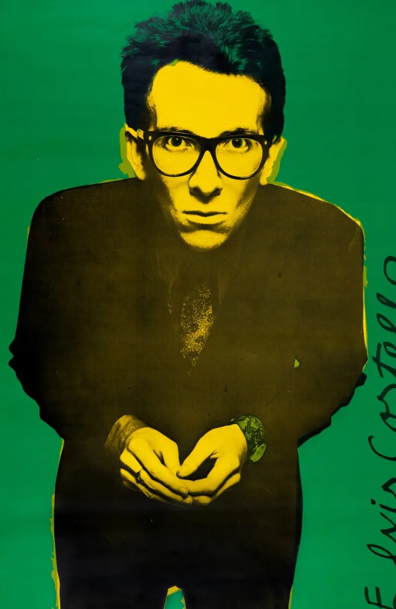 Sale Pamono Elvis Costello Stiff Records UK Tour Poster attributed to Barney Bubbles, 1977