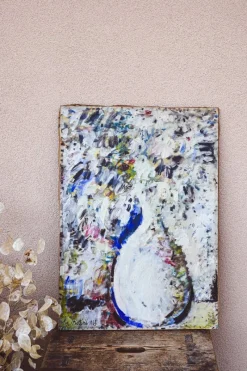 Outlet Pamono Emanuele Bettini, Vase of Flowers, 1963, Oil on Canvas