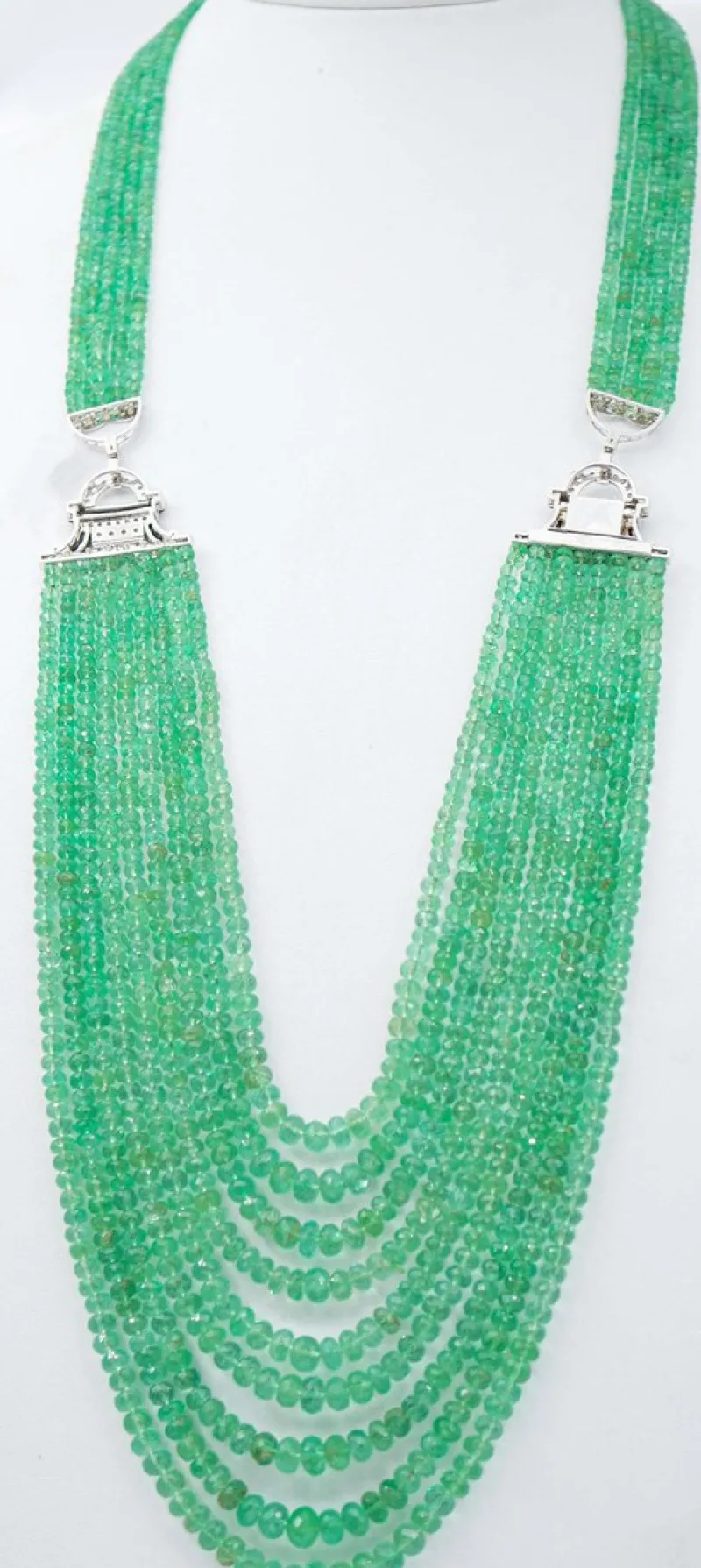 Pamono Emeralds, Onyx, Diamonds and White Gold Necklace> Necklaces