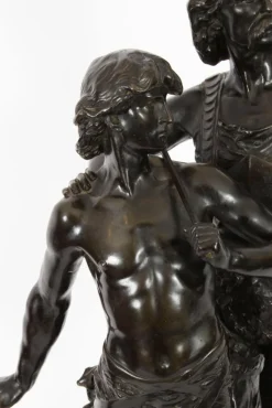 Pamono Emile Laporte, Vercingetorix with His Son, 19th Century, Bronze