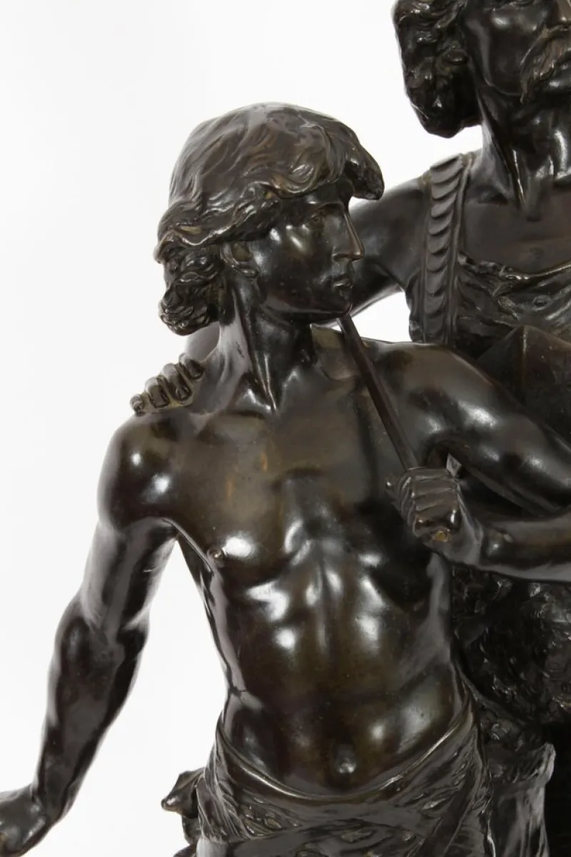 Pamono Emile Laporte, Vercingetorix with His Son, 19th Century, Bronze
