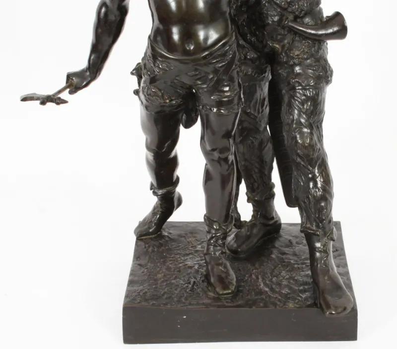 Pamono Emile Laporte, Vercingetorix with His Son, 19th Century, Bronze