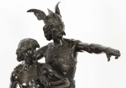 Pamono Emile Laporte, Vercingetorix with His Son, 19th Century, Bronze