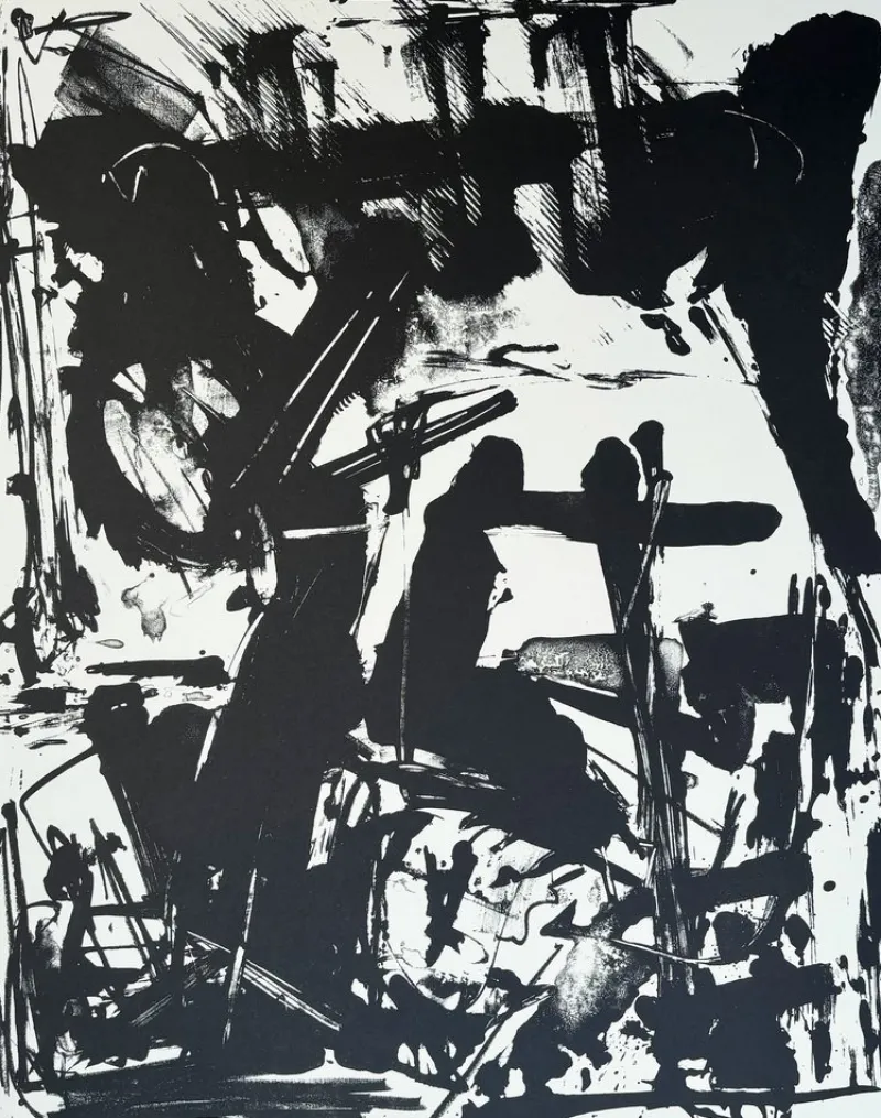 Pamono Emilio Vedova, Composition, 1966, Original Lithograph