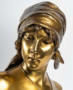 Pamono Emmanuel Villanis, Bust of a Woman, Bronze