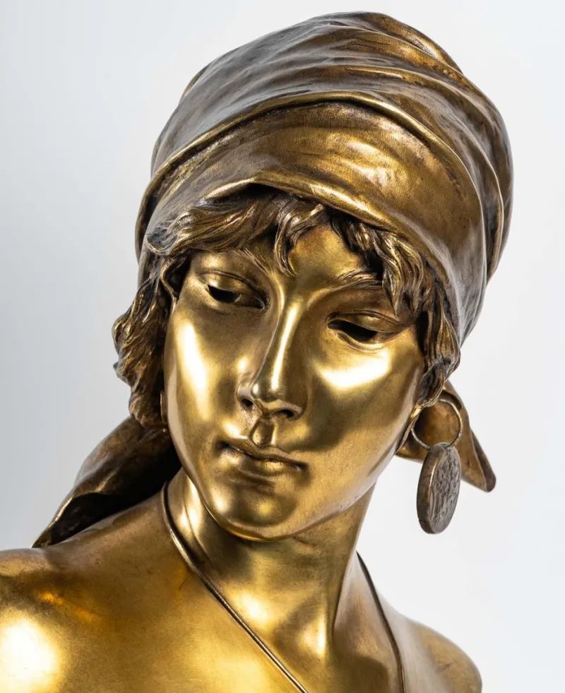 Pamono Emmanuel Villanis, Bust of a Woman, Bronze