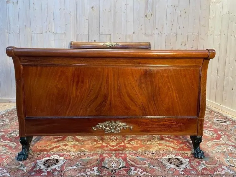 Pamono Empire Bed in Mahogany and Bronze> Beds & Bedroom Sets