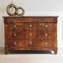 Best Pamono Empire Biedermeier Chest of Drawers with Marble