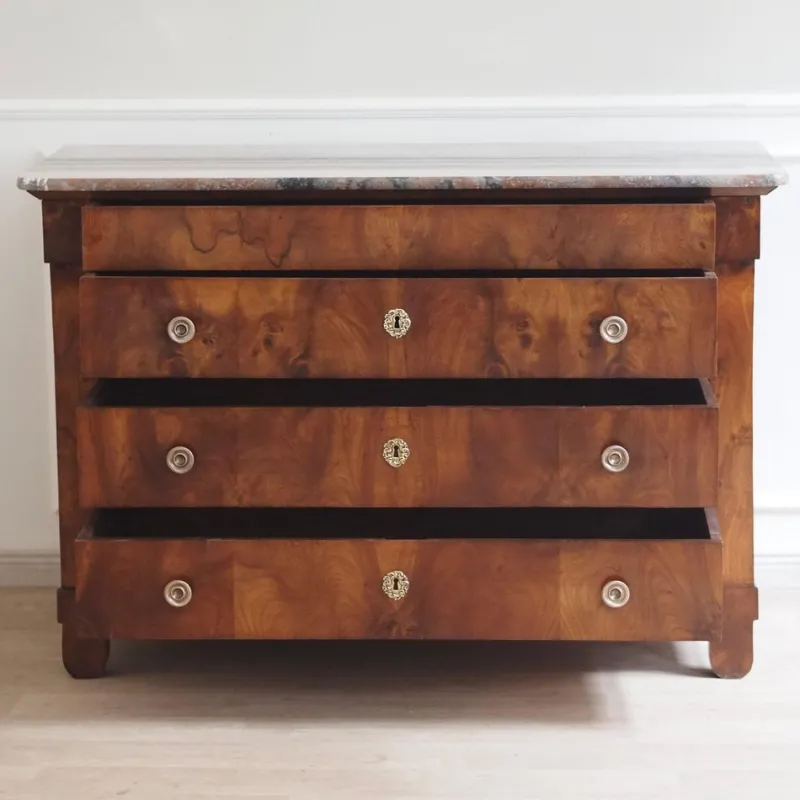 Best Pamono Empire Biedermeier Chest of Drawers with Marble