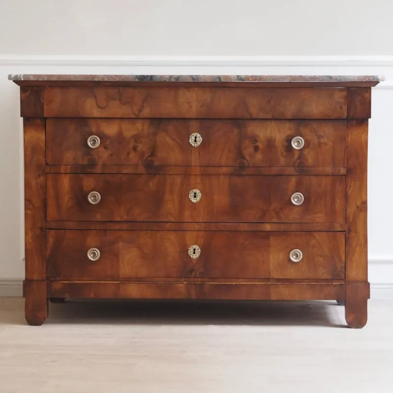 Best Pamono Empire Biedermeier Chest of Drawers with Marble