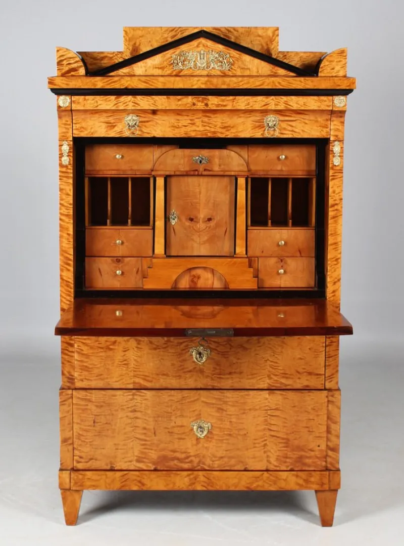 Pamono Empire Birch Secretary, 1820s> Secretaires