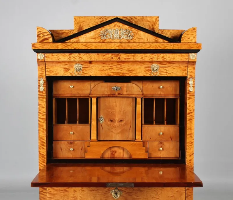 Pamono Empire Birch Secretary, 1820s> Secretaires