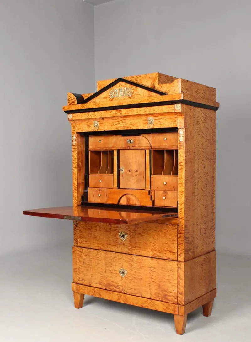 Pamono Empire Birch Secretary, 1820s> Secretaires