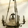 Outlet Pamono Empire Chandelier in Bronze and Alabaster, 1800s