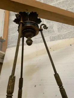 Outlet Pamono Empire Chandelier in Bronze and Alabaster, 1800s