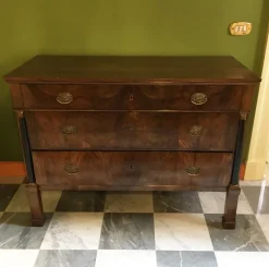 Pamono Empire Chest of Drawers in Walnut with Bronze Details, 18th Century> Dressers, Commodes & Chests