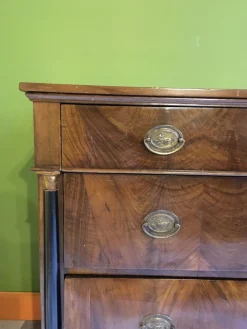 Pamono Empire Chest of Drawers in Walnut with Bronze Details, 18th Century><noscript><img width=