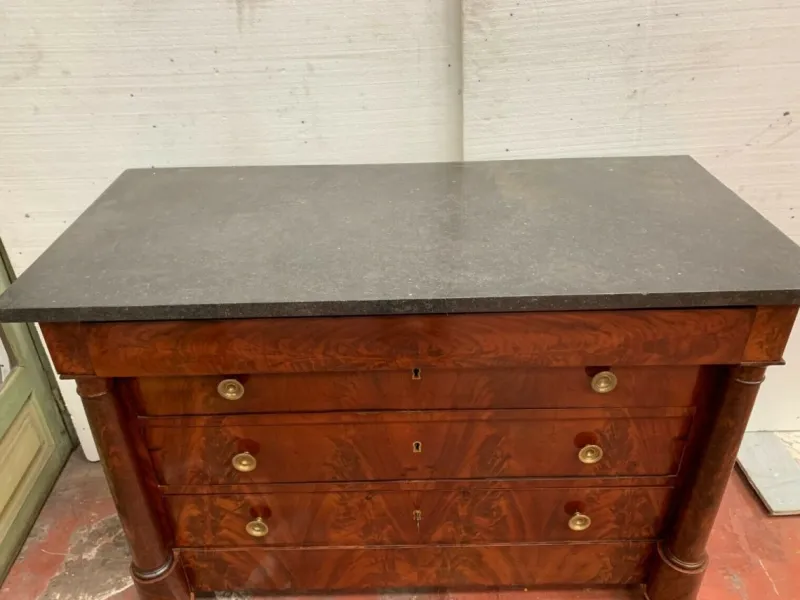 Pamono Empire Chest of Drawers with Detached Columns, 1800s> Dressers, Commodes & Chests