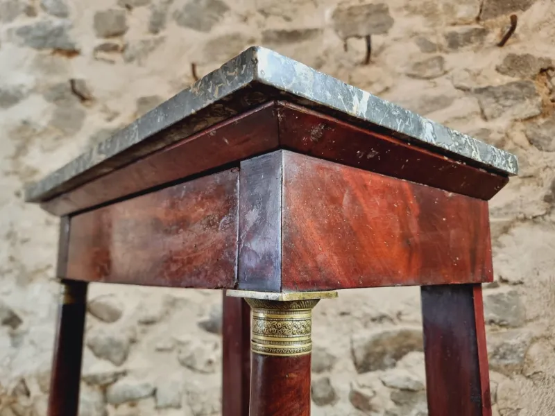 Pamono Empire Console Table in Mahogany Veneer with Marble Top, 1830s> Console Tables