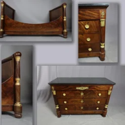 Best Pamono Empire Mahogany Bed, 1800s