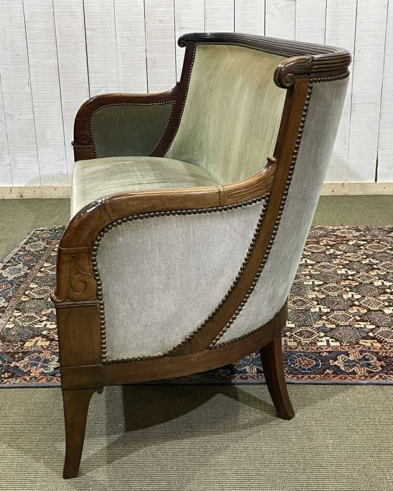 New Pamono Empire Mahogany Bench, 19th Century