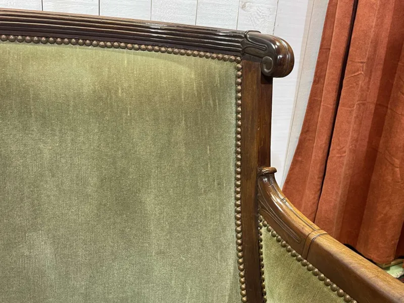 New Pamono Empire Mahogany Bench, 19th Century