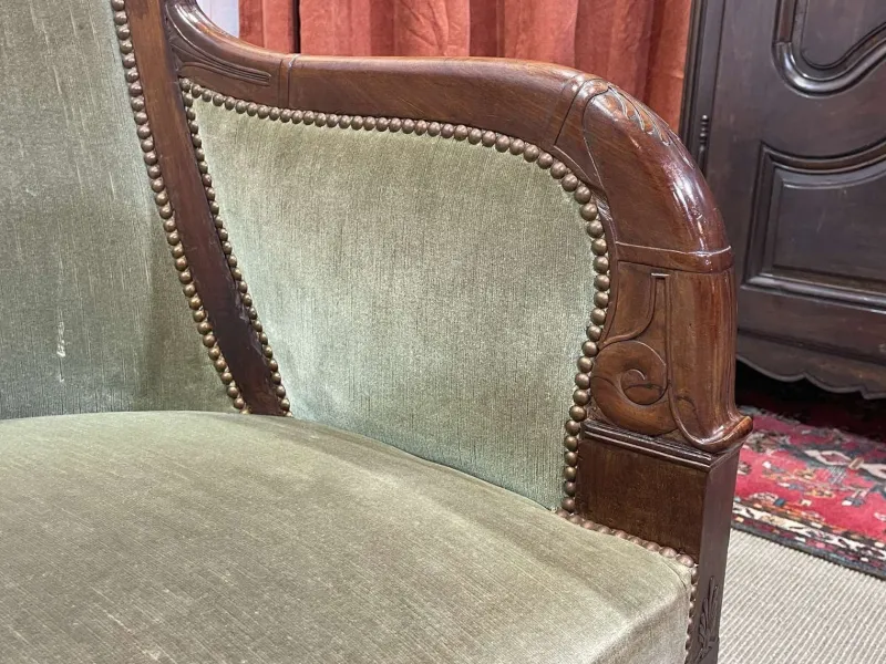 New Pamono Empire Mahogany Bench, 19th Century