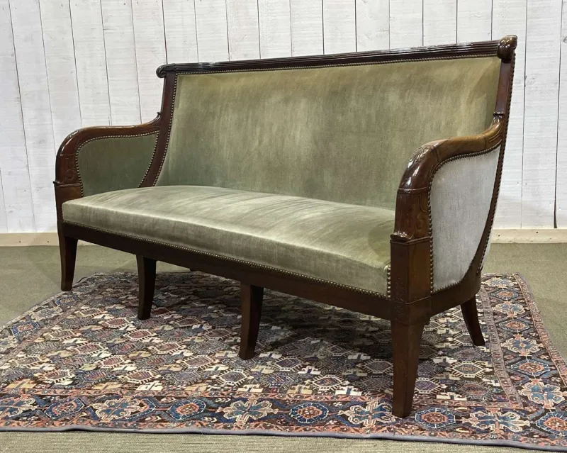 New Pamono Empire Mahogany Bench, 19th Century