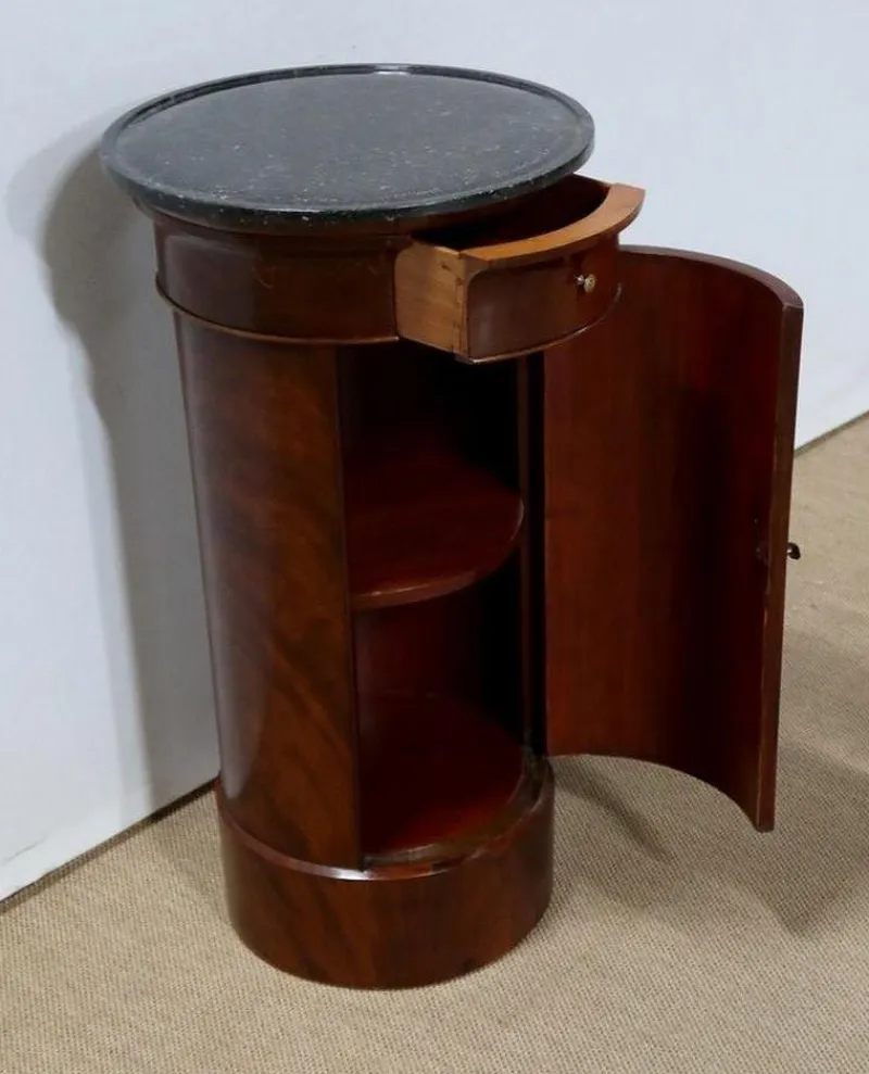 Pamono Empire Mahogany Bramble Veneer Stool> Pedestals And Columns