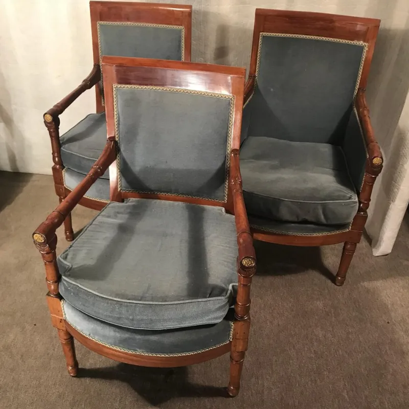 Pamono Empire Salon Suite in the style of Jacob Desmalter, France, 1810s, Set of 6> Living Room Sets