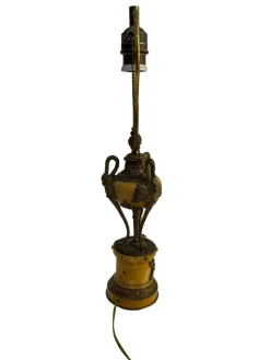 Online Pamono Empire Style Bronze and Onyx Table Lamp, Early 20th Century