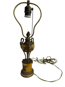 Online Pamono Empire Style Bronze and Onyx Table Lamp, Early 20th Century