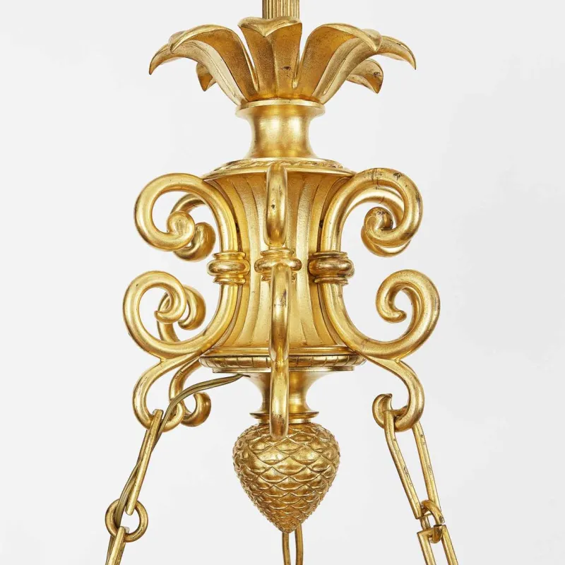 Outlet Pamono Empire Style Chandelier in Gilded Bronze with Cherubs, 1950s