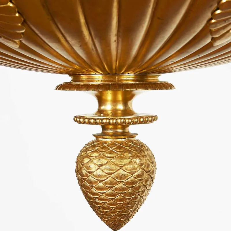 Outlet Pamono Empire Style Chandelier in Gilded Bronze with Cherubs, 1950s