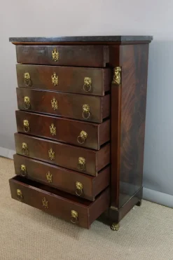 Clearance Pamono Empire Style Mahogany Chest of Drawers, 1980s
