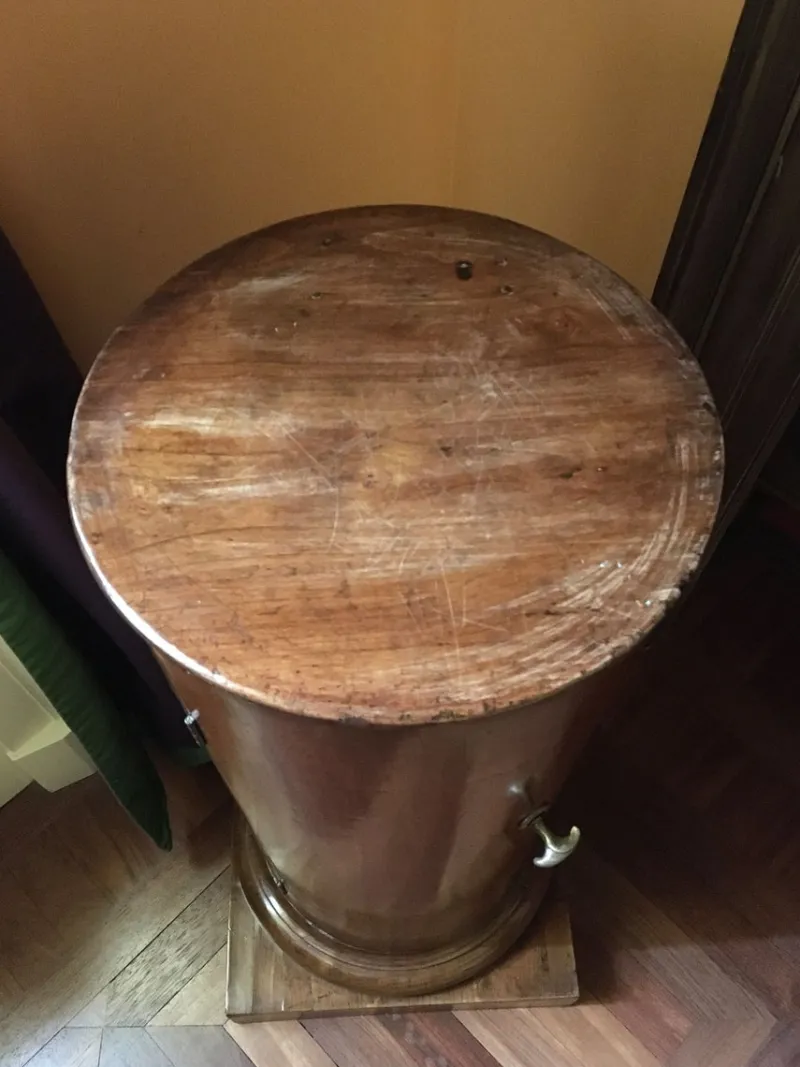 Pamono Empire Walnut Column with Door and Container, 1790s> Pedestals And Columns