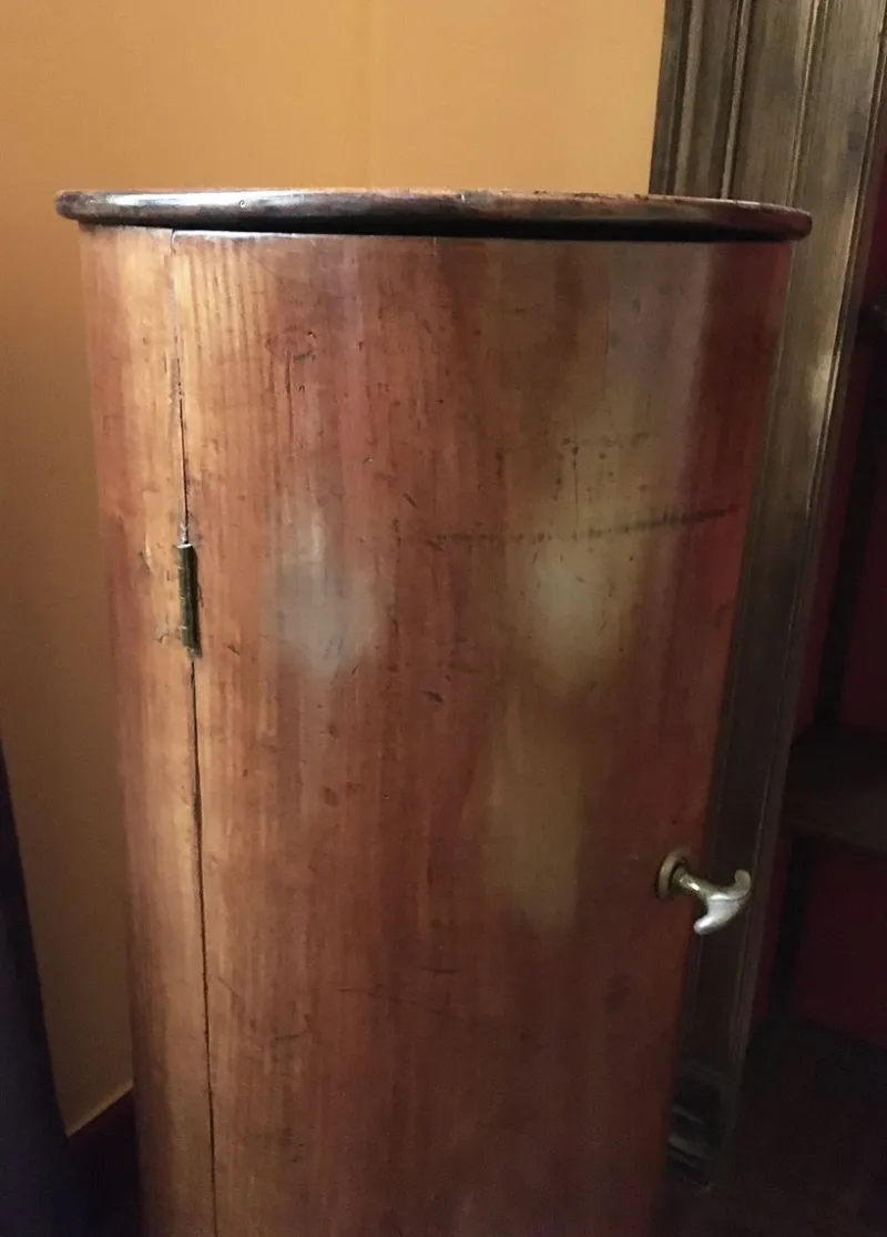 Pamono Empire Walnut Column with Door and Container, 1790s> Pedestals And Columns
