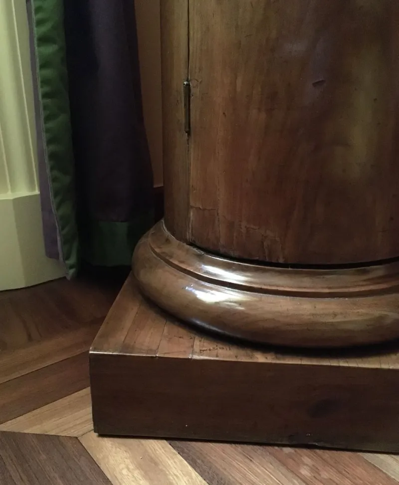 Pamono Empire Walnut Column with Door and Container, 1790s> Pedestals And Columns