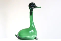 Pamono Empoli Green Glass Duck Decanter attributed to Toso Bagnoli for Gio Ponti / Taddei, 1960s> Bottles, Carafes & Jugs
