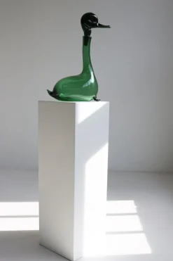 Pamono Empoli Green Glass Duck Decanter attributed to Toso Bagnoli for Gio Ponti / Taddei, 1960s> Bottles, Carafes & Jugs