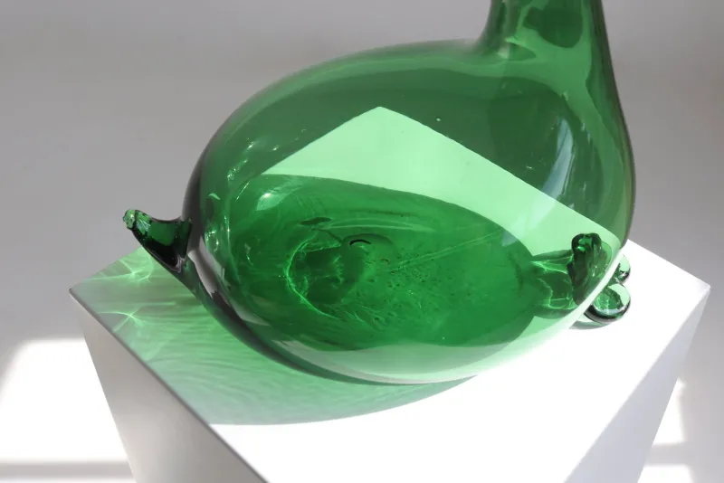 Pamono Empoli Green Glass Duck Decanter attributed to Toso Bagnoli for Gio Ponti / Taddei, 1960s> Bottles, Carafes & Jugs
