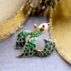 Best Pamono Enameled Bird Shaped Gold Brooch