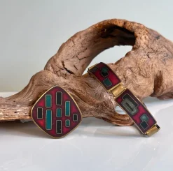 Clearance Pamono Enameled Bracelet and Pendant from Wilhelm Leyser, 1960s, Set of 2