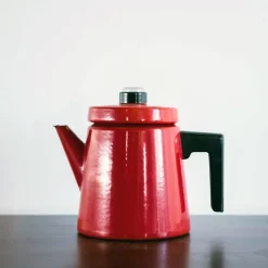 Clearance Pamono Enameled Cast Iron Coffee Pot by Antti Nurmesniemi for Finel, 1950s