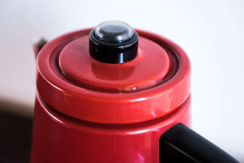 Clearance Pamono Enameled Cast Iron Coffee Pot by Antti Nurmesniemi for Finel, 1950s