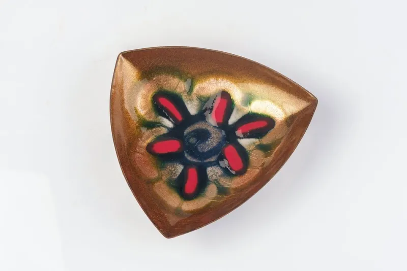 Pamono Enameled Copper Tray from Cellini, Pesaro> Trays