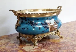 Online Pamono Enamelled Porcelain Planter, Late 19th-Century