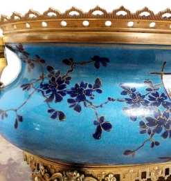 Online Pamono Enamelled Porcelain Planter, Late 19th-Century
