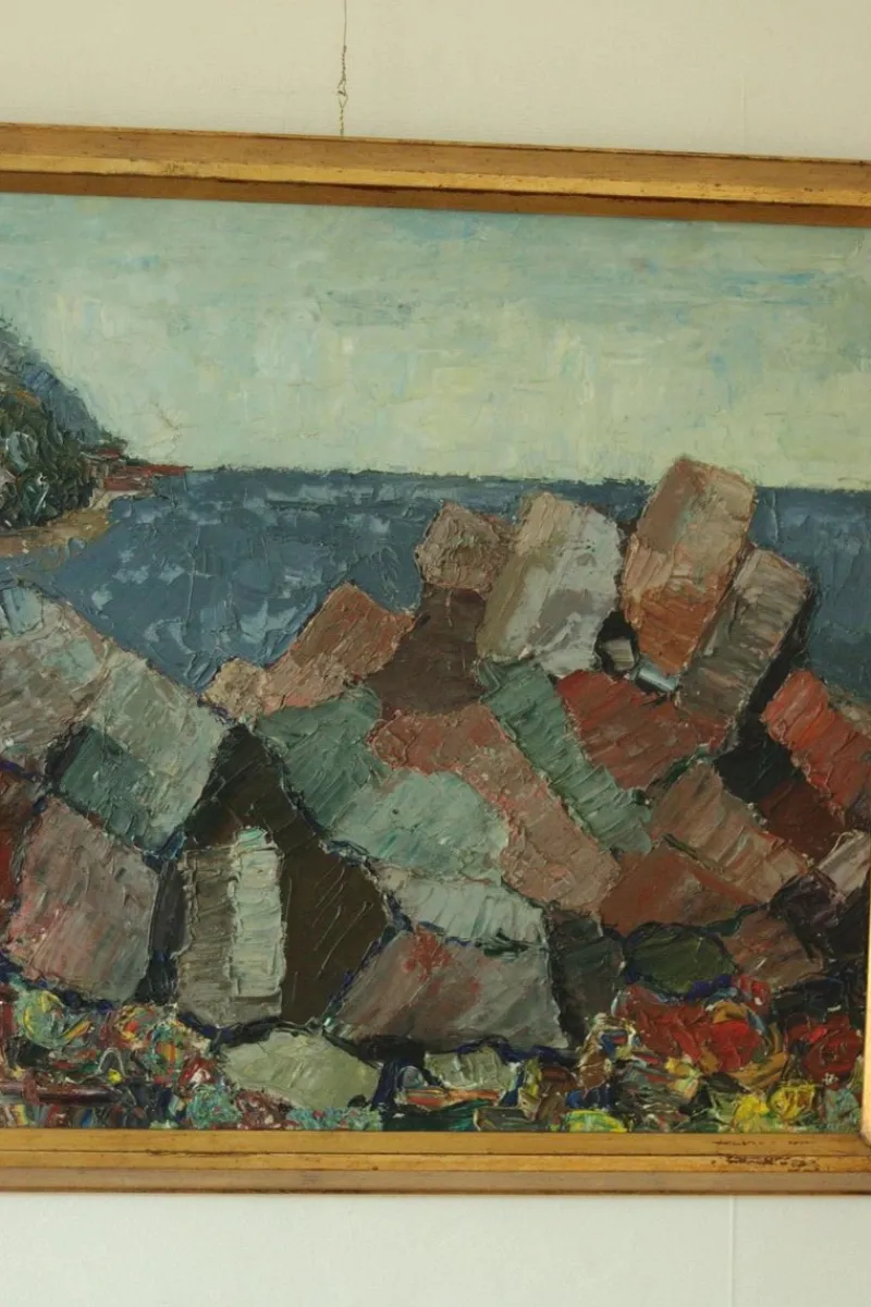 Outlet Pamono Enar Johansson, Motif from Strandhagen, Arild, 1970s, Oil Painting, Framed