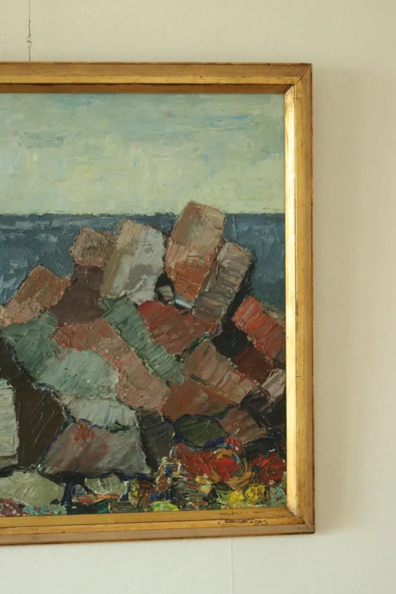 Outlet Pamono Enar Johansson, Motif from Strandhagen, Arild, 1970s, Oil Painting, Framed